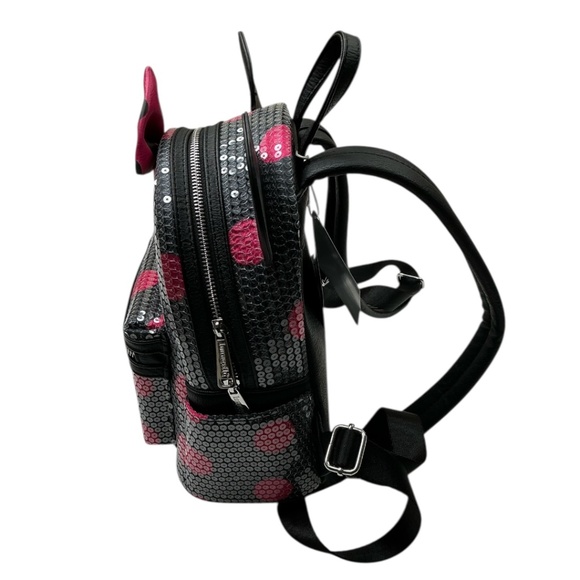 Loungefly Disney Minnie Mouse Polka Dot Sequined with Bow Mini Backpack - Picture 6 of 8